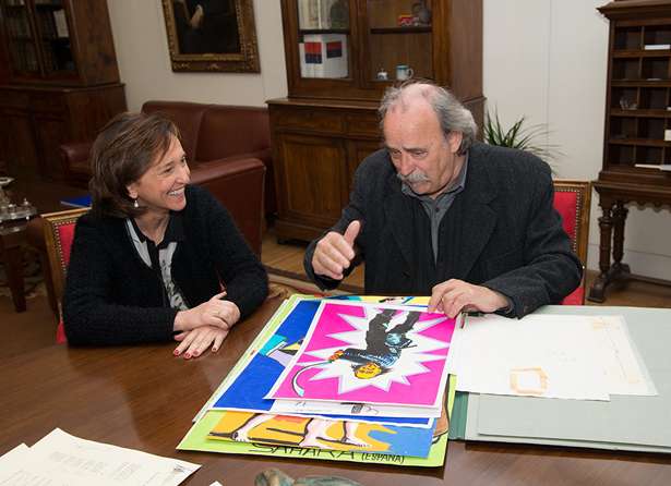 El dibujante y escenógrafo, Joan Guillén, dona parte de su archivo personal a la BNE