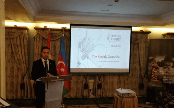 La República de Azerbaiyán celebra en Madrid el aniversario del genocidio de Jodyalí presentado por el embajador de Azerbaiyán, Anar Maharramov
