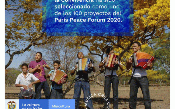 El Plan de Música para la Convivencia en Colombia ha sido seleccionado como uno de los 100 proyectos del París Peace Forum 2020
