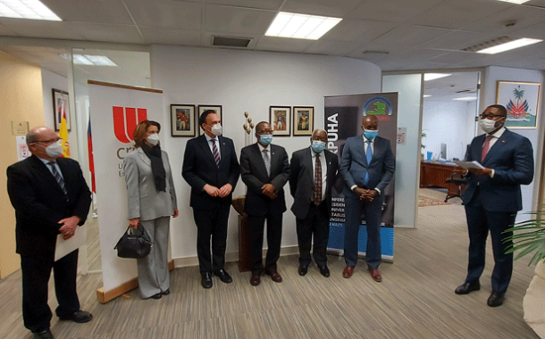 El embajador de Haití en Madrid anfitrión de la firma del convenio de cooperación entre CRUE y CORPUHA