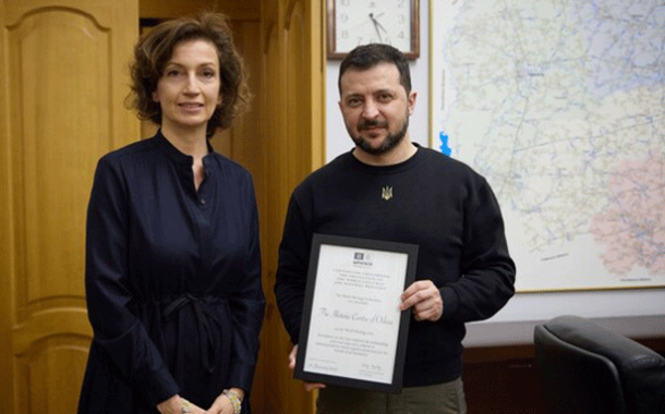 A. Azoulay y V. Zelensky, juntos para reconstruir el sector cultural de Ucrania