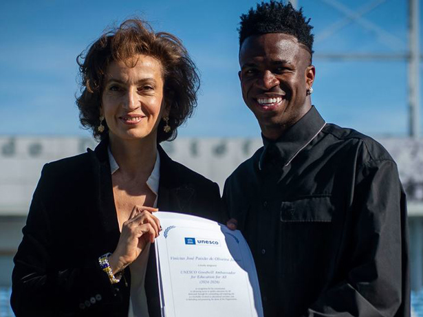 Siguiendo los pasos de Pelé, Vinícius Junior es nombrado Embajador de Buena Voluntad de la UNESCO