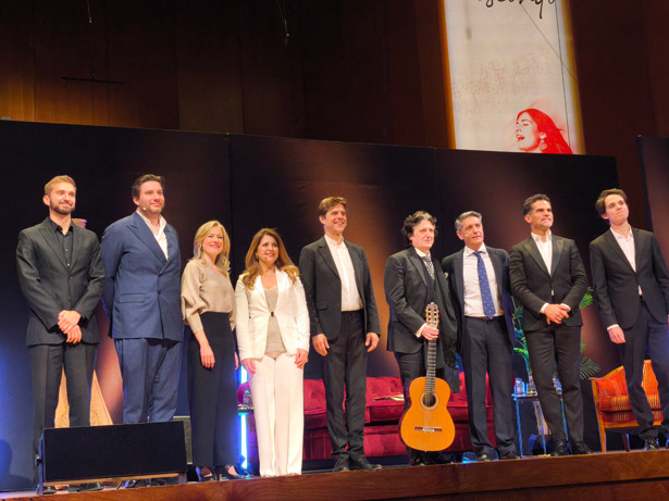 Todos los participantes en la presentación de la Temporada 25/26 de la Orquesta y Coro de RTVE, con Manuel Ventero a la cabeza. (Tercero por la derecha). Foto: © patrimonioactual.com